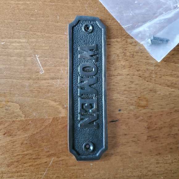 Woman Sign : vintage style, Brass Sign